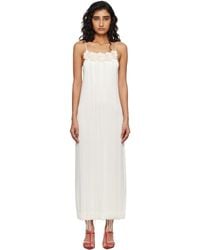 Jil Sander - Off- Cotton Double Spaghetti Straps Maxi Dress - Lyst