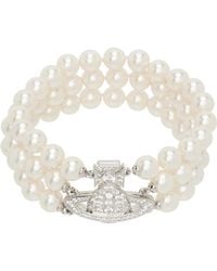 Vivienne Westwood - Graziella Three Row Faux-pearl Bracelet - Lyst