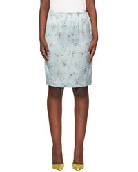Bottega Veneta - Silk Satin Floral Bunches Midi Skirt - Lyst