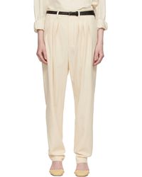 Lemaire - Off- Pleated Tailored Trousers - Lyst