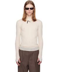 Tonywack - Off- Sheer Wool Ribbed Knit Sweater - Lyst