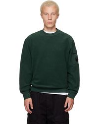 C.P. Company - Crew Neck Brushed Emerized Diagonal Fleece Sweatshirt - Lyst