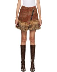 ANDERSSON BELL - Check Faux-fur Miniskirt - Lyst