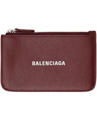 Balenciaga - Long porte-cartes bourgogne - Lyst