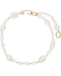 Jil Sander - Gold & White Freshwater Pearl Necklace - Lyst