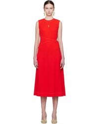 Tory Burch - Belted Jersey Midi Dress - Lyst
