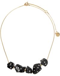 Marni - Gold & Black Pietra Dura Necklace - Lyst