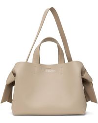 Acne Studios - Moyen cabas taupe à nœuds musubi - Lyst