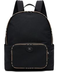 Burberry - Check Trim Backpack - Lyst