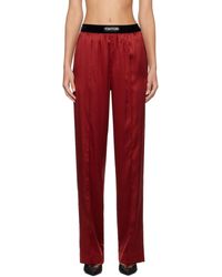 Tom Ford - Pantalon de pyjama rouge à taille élastique - Lyst
