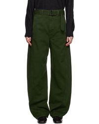 Lemaire - Green Twisted Belted Jeans - Lyst