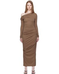 Paris Georgia Basics - Robe Longue Manahou Brune - Lyst