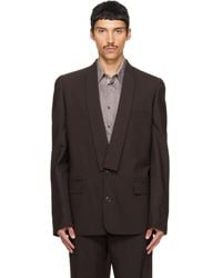 Maison Margiela - Minimal Collar Wool Blazer - Lyst