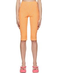MSGM - Gingham Cycling Shorts - Lyst