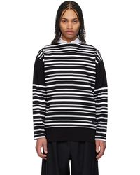 Comme des Garçons - T-Shirt À Manches Longues Noir Et Blanc À Rayures Horizontales - Lyst