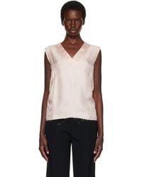 Maison Margiela - Silk V-Neck Top - Lyst