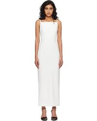 Givenchy - Robe Longue Cady Blanc Cassé À Fente - Lyst