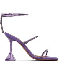 AMINA MUADDI - Purple Gilda Glass Heeled Sandals - Lyst