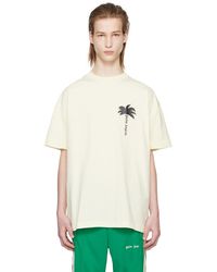 Palm Angels - T-shirt blanc cassé à logo modifié - Lyst
