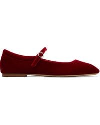 Aeyde - Burgundy Uma Velvet Mary-Jane Flats - Lyst