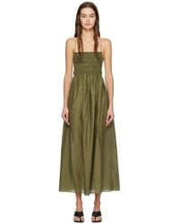 Matteau - Green Shirred Maxi Dress - Lyst