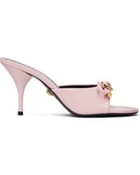 Versace - Opera Bow Patent Mule Heeled Sandals - Lyst