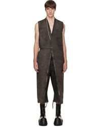 Rick Owens - Tower Long Lab Denim Vest - Lyst