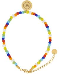 Sporty & Rich Sportyrich Color Beadpearl Anklet - Blue