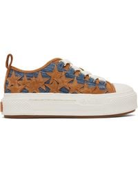 Amiri - Tan Denim Stars Court Low Sneakers - Lyst