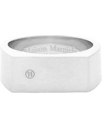 Maison Margiela Silver Logo Ring - Metallic
