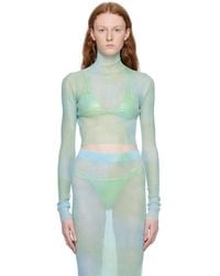 Off-White c/o Virgil Abloh - Blue Tie-dye Turtleneck - Lyst