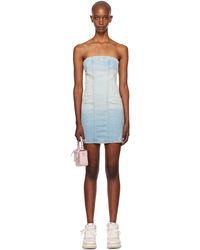 Amiri - Robe Courte De Style Bustier Bleue En Denim À Monogramme - Lyst