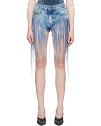 DIESEL - Short Jizz Bleu En Denim À Effet Usé - Lyst