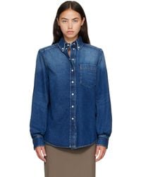 Mugler - Washed Denim Power Shirt - Lyst