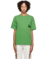 Bode - T-shirt vert à image à perles - Lyst