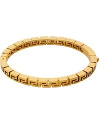 Versace - Bracelet doré à motif à clé grecque - Lyst