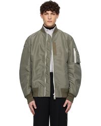Sacai - カーキ ナイロンツイル ボンバージャケット - Lyst