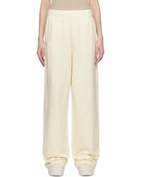 Moncler - Off- Wide Leg Cotton Sweatpants - Lyst
