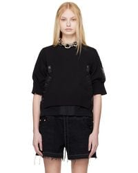 Sacai - Black Paneled Sweater - Lyst