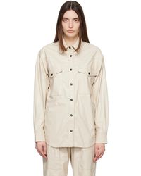 Isabel Marant - Off-white Berny Faux-leather Shirt - Lyst