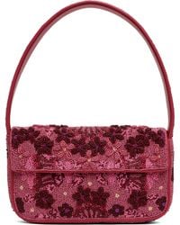 STAUD - Burgundy Tommy Beaded Bag - Lyst
