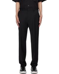 HUGO - Black Pleated Trousers - Lyst