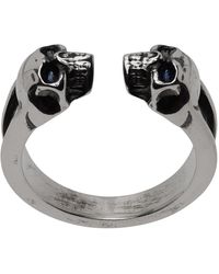 Alexander McQueen - Engraved Skull Silver Ring - Lyst