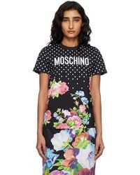 Moschino - Printed Organic Cotton Jersey T-Shirt - Lyst