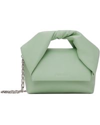 JW Anderson - Petit sac à main vert en cuir à poignée torsadée - Lyst