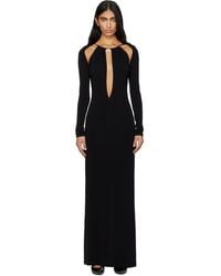Marine Serre - Draped Jersey Ls Maxi Dress - Lyst