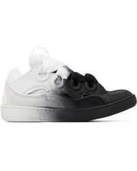 Lanvin - Baskets Curb Noir Et Blanc Cassé À Effet Aérosol - Lyst