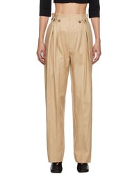 Victoria Beckham - ベージュ ギャザー ウエスト トラウザーズ - Lyst