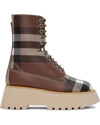 Burberry - Exaggerated Check Platform Boot - Lyst