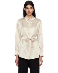MM by Max Mara - Chemise blanc cassé à ceinture - Lyst